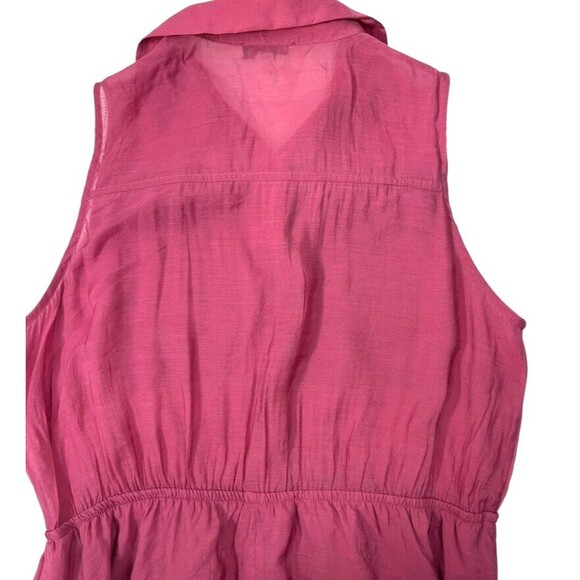 And Now This Sleeveless Shirt Dress Maxi Raspberry Pink Flowy Airy Romantic XL - Picture 6 of 16